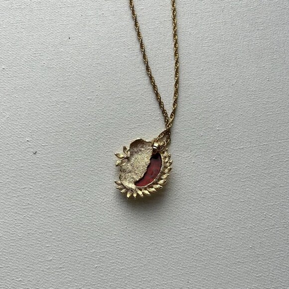 Vintage Gold Pendant Necklace with Red Stone
 - Picture 5 of 5